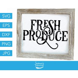 Elegant Fresh Produce Text Cut File