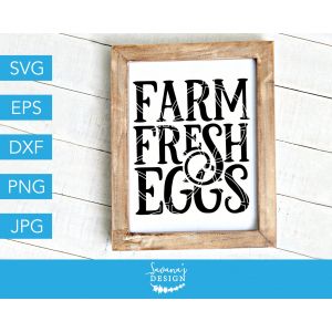 Farm Fresh Eggs Text Cut File