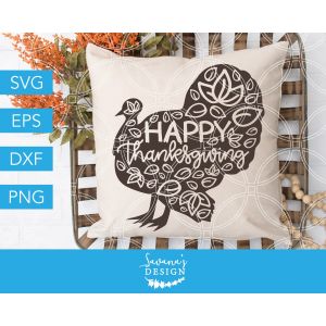 Happy Thanksgiving Turkey Cut File