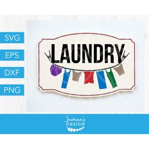 Laundry on Laundry Line Cut File