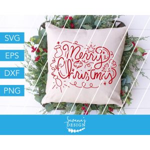 Merry Christmas Script with Elements Cut File