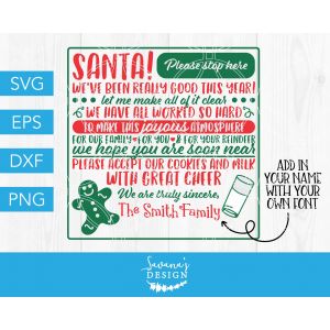 Santa Sign Cut File