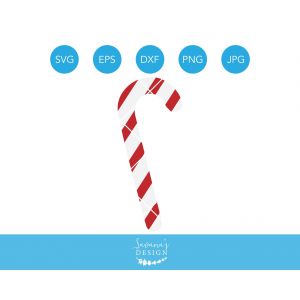 Simple Candy Cane Cut File