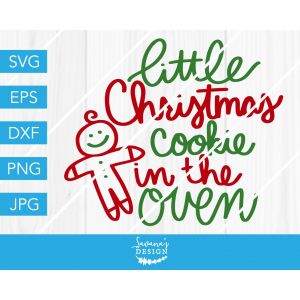 Little Christmas Cookie in the Oven Cut File