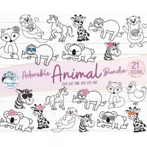 Adorable Animals Bundle Cut File