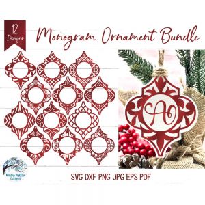 Arabesque Monogram Ornaments Cut File