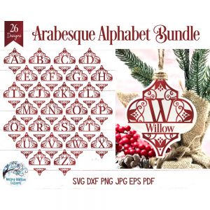 Arabesque Split Alphabet Cut File