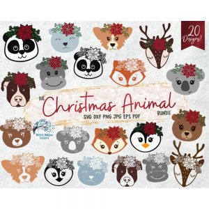 Christmas Animal Bundle Cut File