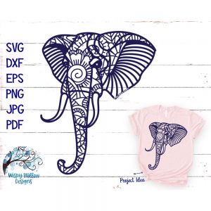 Elephant Zentangle 2 Cut File