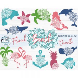 Floral Beach Bundle Cut File