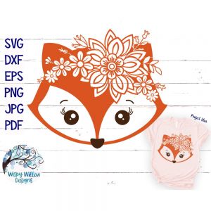 Floral Fox Cut File
