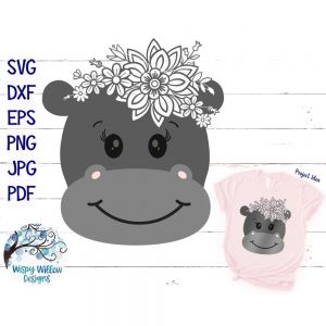 Floral Hippo Cut File