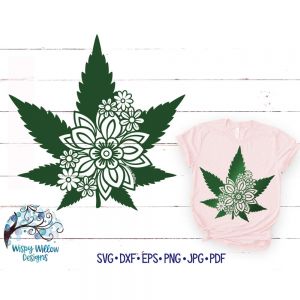 Floral Marijuana Cut File