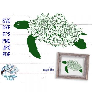 Floral Turtle Cut File