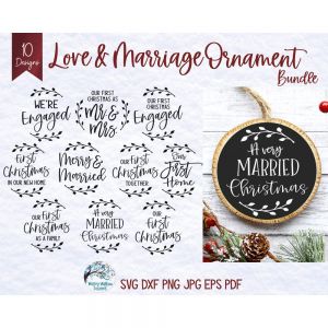 Love Marriage Ornaments Cut File
