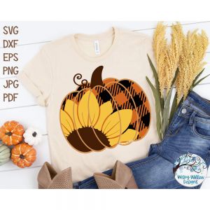 Pumpkin Sunflower Plaid Cut File