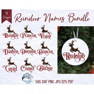 Reindeer Names 2 Cut File
