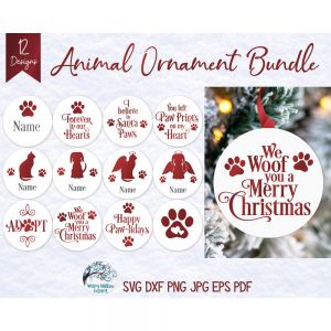 Round Animal Ornaments Cut File