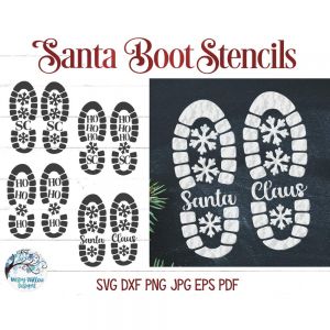 Santa Boot Prints Cut File