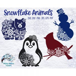 Snowflake Animal Bundle Cut File