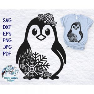 Snowflake Penguin Cut File