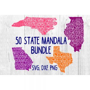 USA State Mandala Bundle Cut File
