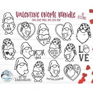 Valentine Gnome Bundle Cut File