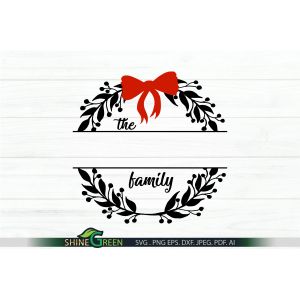 Christmas Ornament Family Monogram SVG Cut File