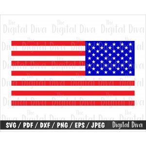 American Flag Reversed Cut File