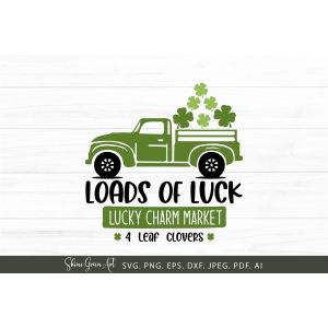 Lucky Charm Market St Partrick's Day Truck Cut File