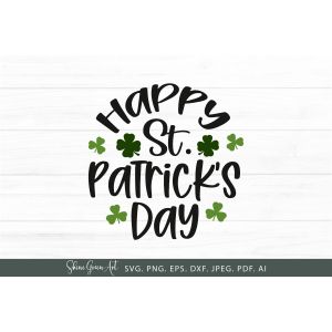 Happy St. Patrick's Day Round Sign Cut File