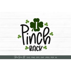I Pinch Back Shamrock St. Patrick's Day Round Sign Cut File
