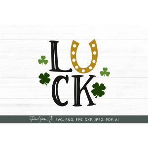 LUCK St Patrick's Day Round Sign Cut File