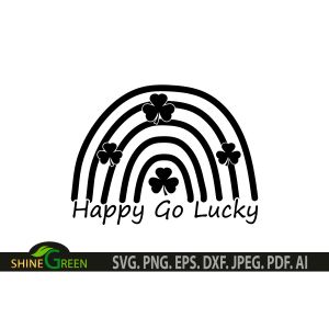 Happy Go Lucky Shamrock St Patrick's Day Cut File