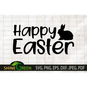 Happy Easter Bunny Sign Cut File