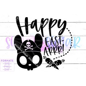 Happy Easter Pirate Bunny Cut File