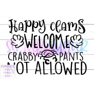 Happy Clams Welcome Cut File