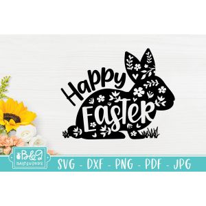 Bunny Silhouette Easter Cut File