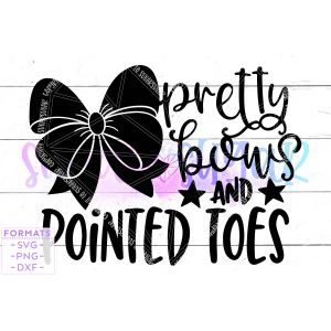 Pretty Bows Pointed Toes Cheer Shirts Cut File