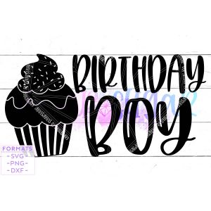 Birthday Boy Cupcake Cut File