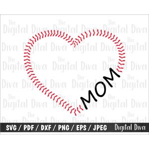 Baseball Stitch Mom Cut File