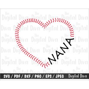 Baseball Stitch Nana Cut File