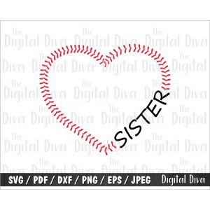 Baseball Stitch Sister Cut File