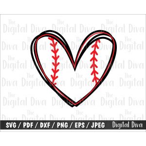 Baseball Heart Cut File
