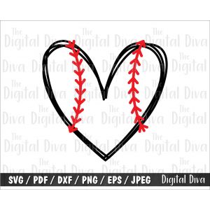 Baseball Heart 2 Cut File