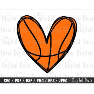 Basketball Heart Cut File