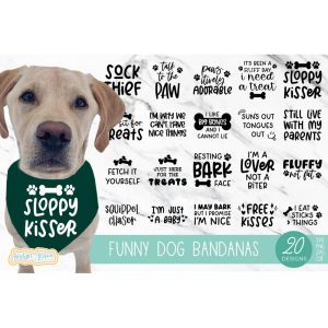 Funny Dog Bandana SVG Bundle Cut File