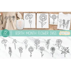Birth Month SVG Bundle Cut File