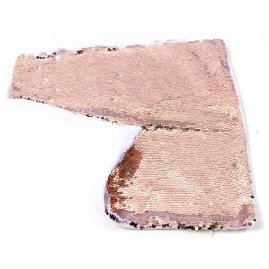 REVERSIBLE ROSE GOLD AND WHITE SEQUIN PILLOW CASE