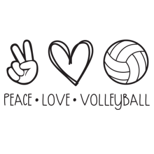 PEACE LOVE VOLLEYBALL BLACK